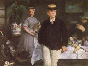 Edouard Manet Luncheon in the studio painting